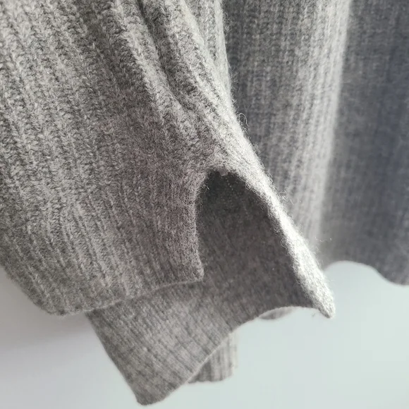 Madewell Ribbed Lyle Henley Heather Grey Sweater - Picture 6 of 8